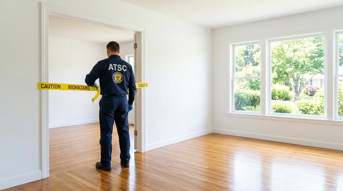 Certified biohazard cleanup crew performing Decomposition Cleanup in Bel Air